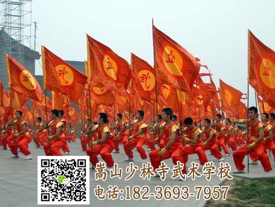 少林武術學校的學員在練武